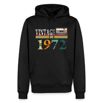 Vintage 1972 cassette - Männer Premium Bio Hoodie - Schwarz - Vorne - Nico (187cm)