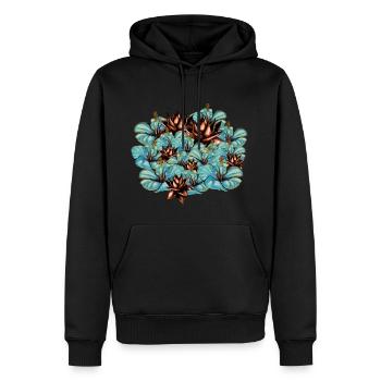 Fleurs - Sweat à capuche Premium bio Homme - noir - Devant - Nico (187cm)