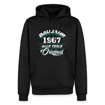Baujahr 1967 Alle Teile original - Männer Premium Bio Hoodie - Schwarz - Vorne - Nico (187cm)