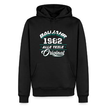 Baujahr 1982 Alle Teile original - Männer Premium Bio Hoodie - Schwarz - Vorne - Nico (187cm)