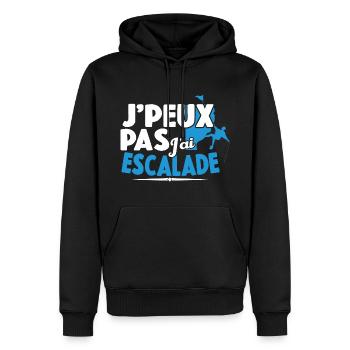 Je Peux Pas J'ai Escalade Cadeau Grimpeur Montagne - Sweat à capuche Premium bio Homme - noir - Devant - Nico (187cm)