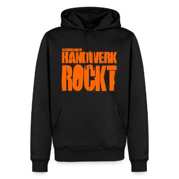 Schreiner Handwerk Rockt - Männer Premium Bio Hoodie - Schwarz - Vorne - Nico (187cm)