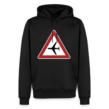 airplane aeroplane flugzeug heissluftballon air ba - Männer Premium Bio Hoodie - Schwarz - Vorne - Nico (187cm)