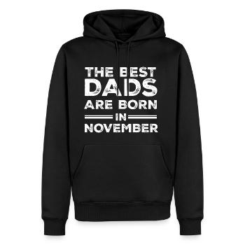 Le meilleur papa Père cadeau d'anniversaire Novembre - Sweat à capuche Premium bio Homme - noir - Devant - Nico (187cm)