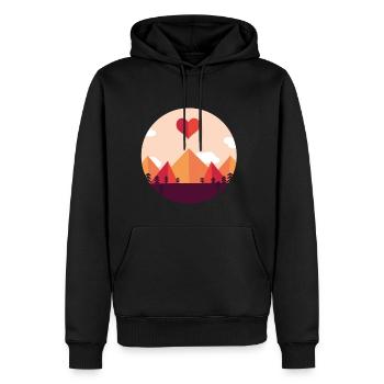 Wanderlust Naturverbunden - Männer Premium Bio Hoodie - Schwarz - Vorne - Nico (187cm)