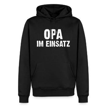 Opa Im Einsatz - Männer Premium Bio Hoodie - Schwarz - Vorne - Nico (187cm)