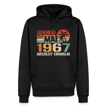 Legendary since May 1967 - Birthday in May 1967 - Men’s Premium Organic Hoodie - black - Front - Nico (187cm)