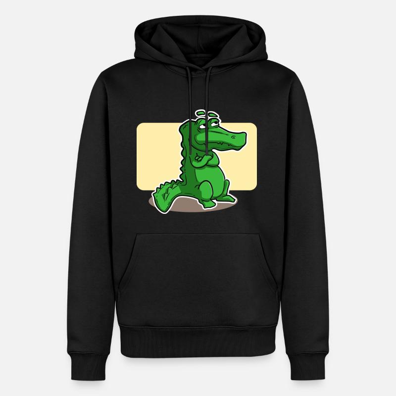crocodile doux - Sweat à capuche Premium bio Homme - noir
