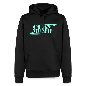 D’accord vous-même - Sweat à capuche Premium bio Homme - noir - Devant - Nico (187cm)