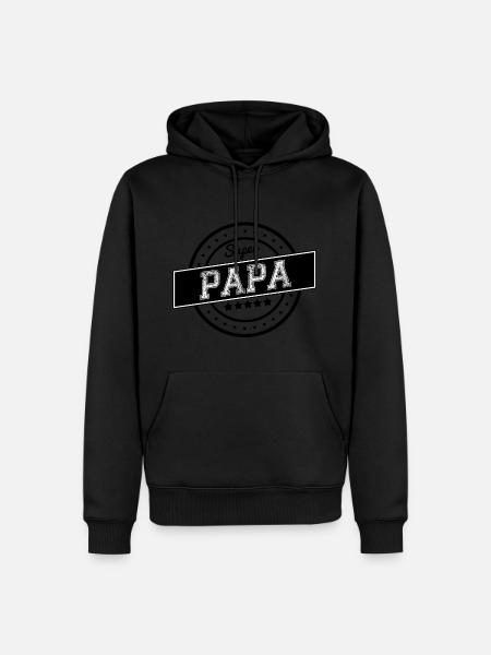 Super papa - Sweat à capuche Premium bio Homme - noir
