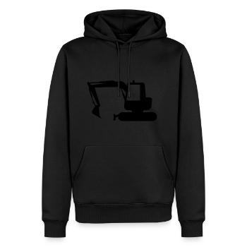 pelleteuse - Sweat à capuche Premium bio Homme - noir - Devant - Nico (187cm)