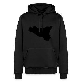 carte sicilienne - Sweat à capuche Premium bio Homme - noir - Devant - Nico (187cm)