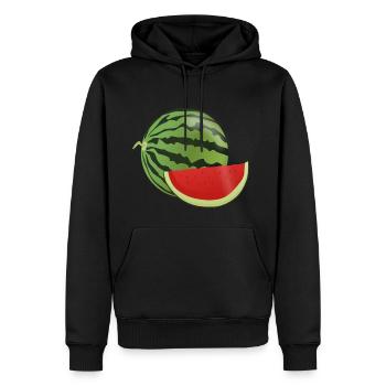 pastèque pastèque fruits végétariens1112 - Sweat à capuche Premium bio Homme - noir - Devant - Nico (187cm)