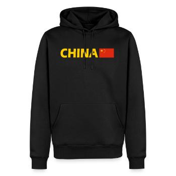 Chine - Sweat à capuche Premium bio Homme - noir - Devant - Nico (187cm)