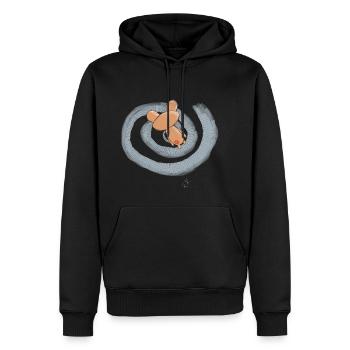 Ours perdu - Spirale - Sweat à capuche Premium bio Homme - noir - Devant - Nico (187cm)