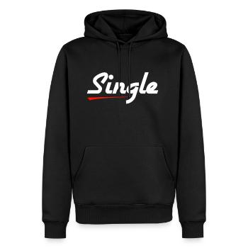 single - Men’s Premium Organic Hoodie - black - Front - Nico (187cm)