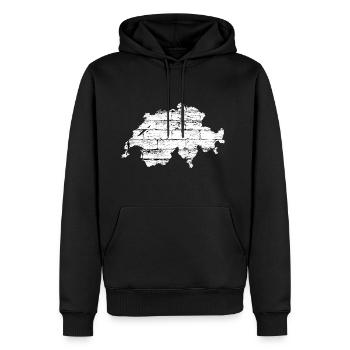 Schweiz - Männer Premium Bio Hoodie - Schwarz - Vorne - Nico (187cm)
