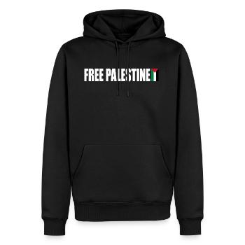 Free palestine - Sweat à capuche Premium bio Homme - noir - Devant - Nico (187cm)