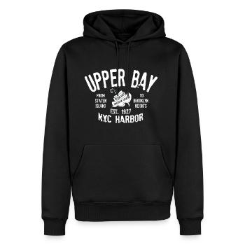 Upper Bay New York Harbor - Sweat à capuche Premium bio Homme - noir - Devant - Nico (187cm)