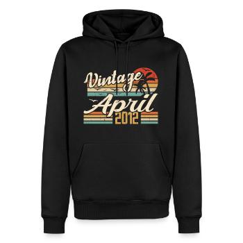 April 2012 Geburtstag Vintage Geschenkidee 2012 - Männer Premium Bio Hoodie - Schwarz - Vorne - Nico (187cm)