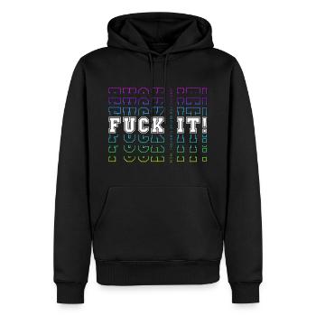 MERDE! -> Réflexions finales avant toute décision - Sweat à capuche Premium bio Homme - noir - Devant - Nico (187cm)