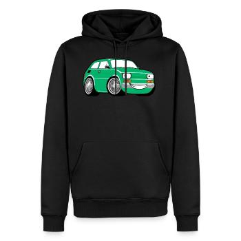 Grüne Rennwagen Karikatur klassisches Kleinkind - Männer Premium Bio Hoodie - Schwarz - Vorne - Nico (187cm)