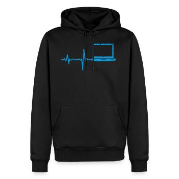 Geschenk Heartbeat Notebook PC - Männer Premium Bio Hoodie - Schwarz - Vorne - Nico (187cm)