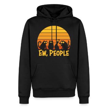 Ew People Freche Katzen Sprüche Introvertierte - Männer Premium Bio Hoodie - Schwarz - Vorne - Nico (187cm)