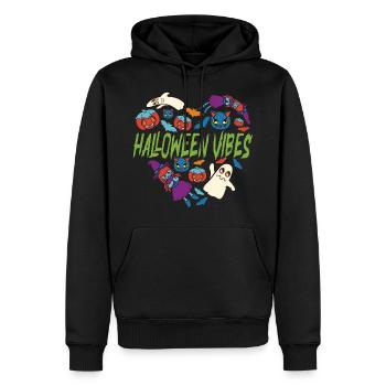 Halloween Costume d’Halloween Vibrations d’Halloween - Sweat à capuche Premium bio Homme - noir - Devant - Nico (187cm)