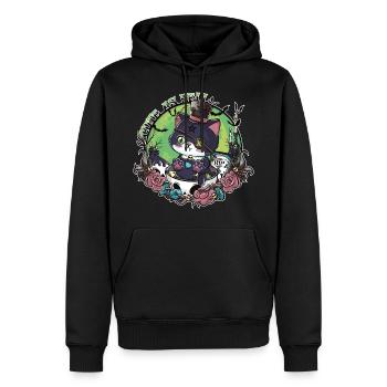 Das Erwachen von Catleman Jack - Männer Premium Bio Hoodie - Schwarz - Vorne - Nico (187cm)