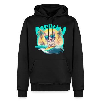 Kätzchen Surfer - Männer Premium Bio Hoodie - Schwarz - Vorne - Nico (187cm)