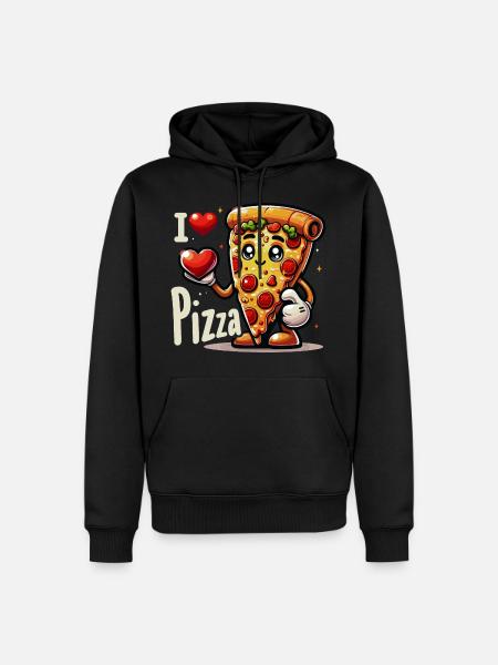 I love Pizza - Men’s Premium Organic Hoodie - black