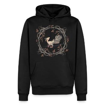 Schwimm-Raptor - Männer Premium Bio Hoodie - Schwarz - Vorne - Nico (187cm)