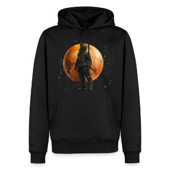 Mars's Cat - Sweat à capuche Premium bio Homme - noir - Devant - Nico (187cm)