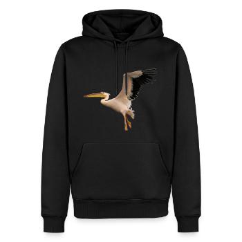 vogel1 oiseau Pélican Pélican - Sweat à capuche Premium bio Homme - noir - Devant - Nico (187cm)