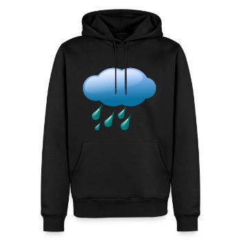 Wolken,Wetter,Regen - Männer Premium Bio Hoodie - Schwarz - Vorne - Nico (187cm)