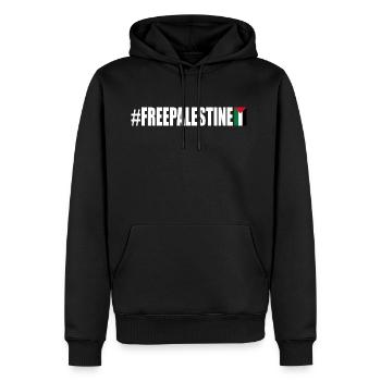 Free palestine - Sweat à capuche Premium bio Homme - noir - Devant - Nico (187cm)