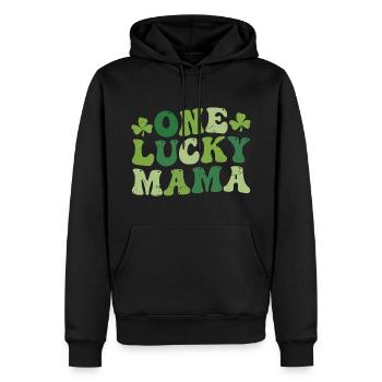 One Lucky Mama St Patricks Day - Männer Premium Bio Hoodie - Schwarz - Vorne - Nico (187cm)