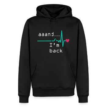 Unnnd ich bin zurück, Herzinfarkt Überlebender - Männer Premium Bio Hoodie - Schwarz - Vorne - Nico (187cm)