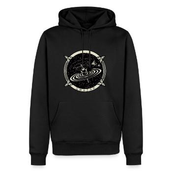 LOGO QWAZAR 2 - Men’s Premium Organic Hoodie - black - Front - Nico (187cm)