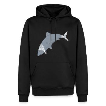 ARCTIC SHARK - Männer Premium Bio Hoodie - Schwarz - Vorne - Nico (187cm)