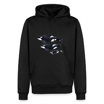Orca - Schwertwal - ecause - Männer Premium Bio Hoodie - Schwarz - Vorne - Nico (187cm)