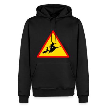 Achtung Vorsicht Hexen Hexe Besen Besenstiel Idee - Männer Premium Bio Hoodie - Schwarz - Vorne - Nico (187cm)