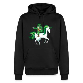 cadeau St Patrick Einhorn dab Kobold drôle - Sweat à capuche Premium bio Homme - noir - Devant - Nico (187cm)