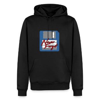 Never Forget Diskette Computer Memory PC Retro - Men’s Premium Organic Hoodie - black - Front - Nico (187cm)