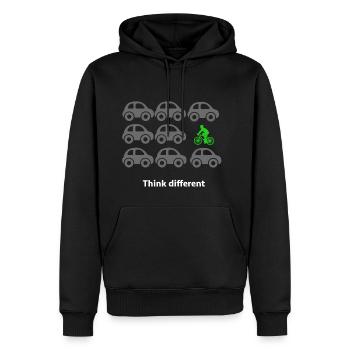 cyclisme - Sweat à capuche Premium bio Homme - noir - Devant - Nico (187cm)