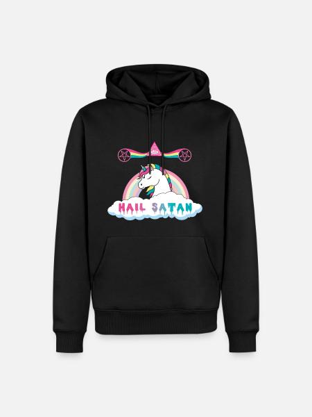 Hagel Satan Einhorn - Männer Premium Bio Hoodie - Schwarz