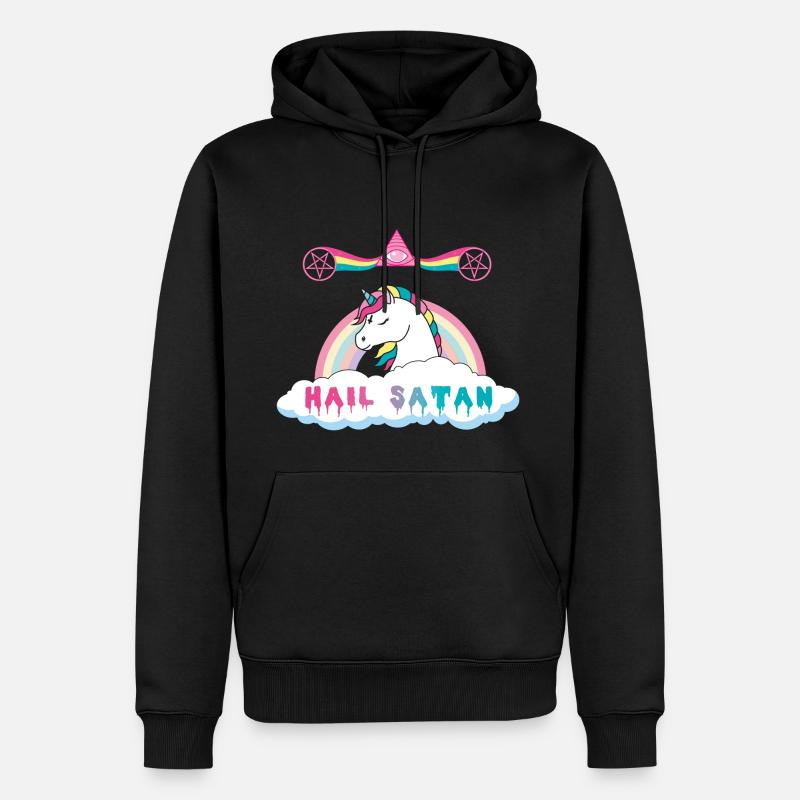 Hagel Satan Einhorn - Männer Premium Bio Hoodie - Schwarz