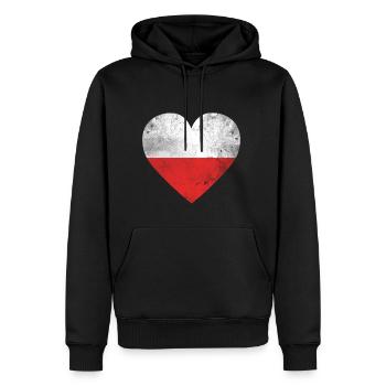 Pologne cadeau drapeau mâts de drapeau polonais - Sweat à capuche Premium bio Homme - noir - Devant - Nico (187cm)