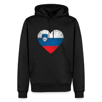 Cadeau Slovénie drapeau slovène - Sweat à capuche Premium bio Homme - noir - Devant - Nico (187cm)